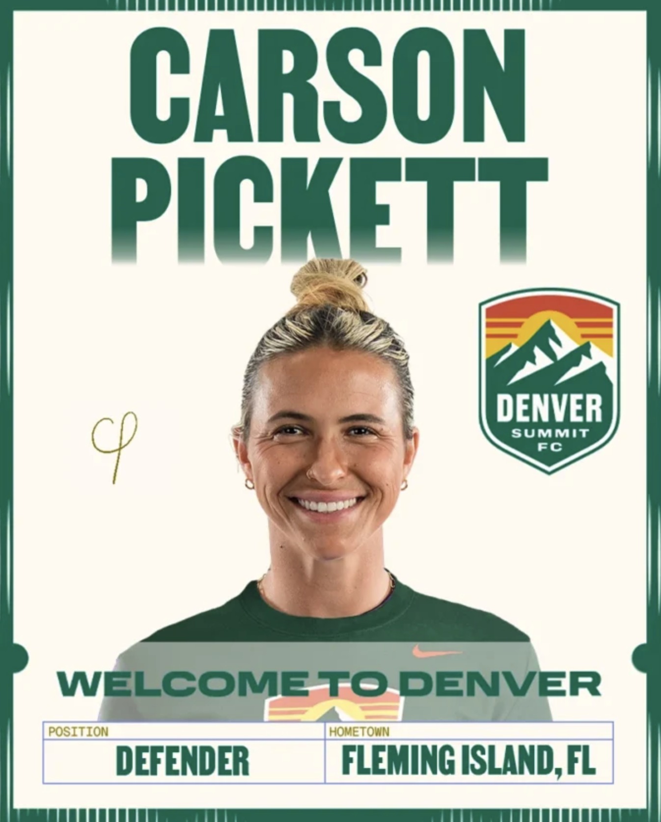 CARSON PICKETT — welcome to Denver Summit FC card